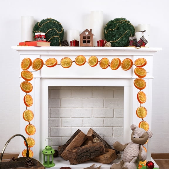 Dried Orange Slice Garland for Mantle,6FT Christmas Decorations Tied Simulation Orange Christmas Garland for Tree Diy Accessories Holiday Decor