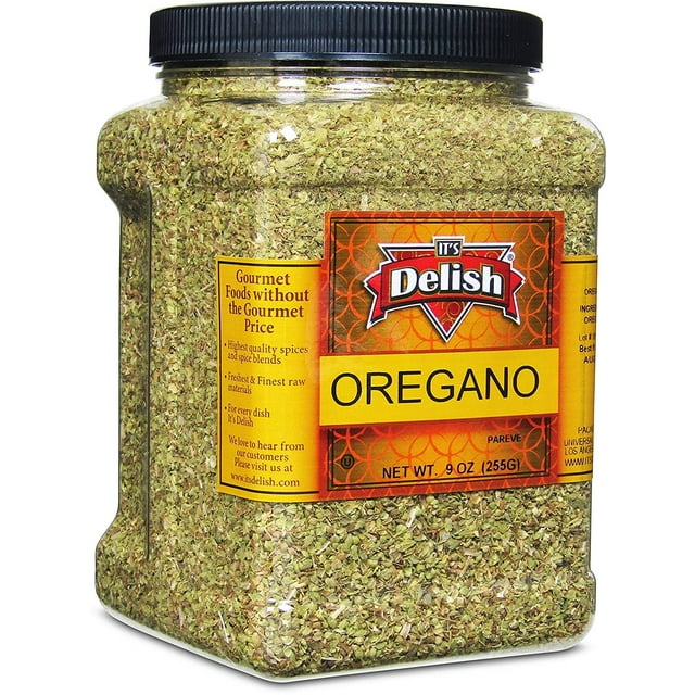 Dried Oregano Leaves by It's Delish, 9 Oz Jumbo Container Bulk Jar