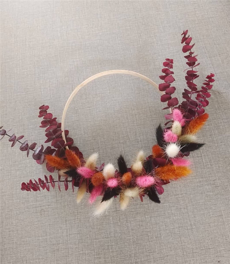 Dried Pampas Grass Wedding Hanging Decor Dried Flower Wreath Dry Pampas