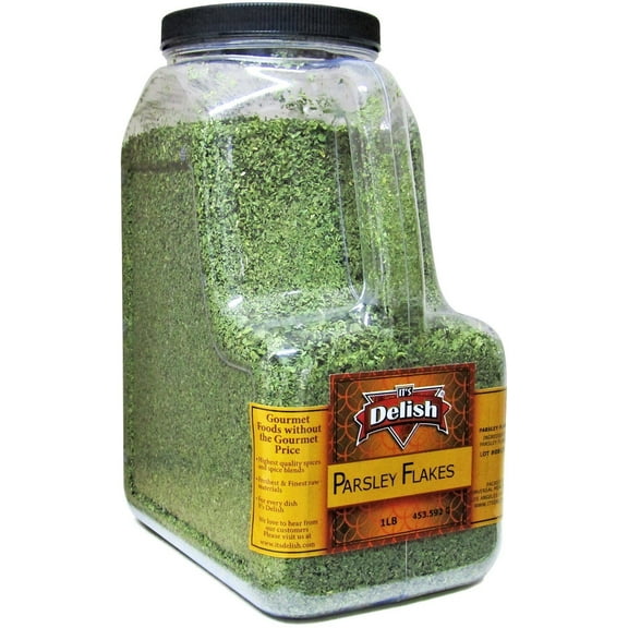 Dried Parsley Flakes by Its Delish - 1 LB Gallon Size Jug - Long Term Food Storage - All Natural, Kosher, Fresh, Dried and Chopped, Best for Seasoning & Garnishing