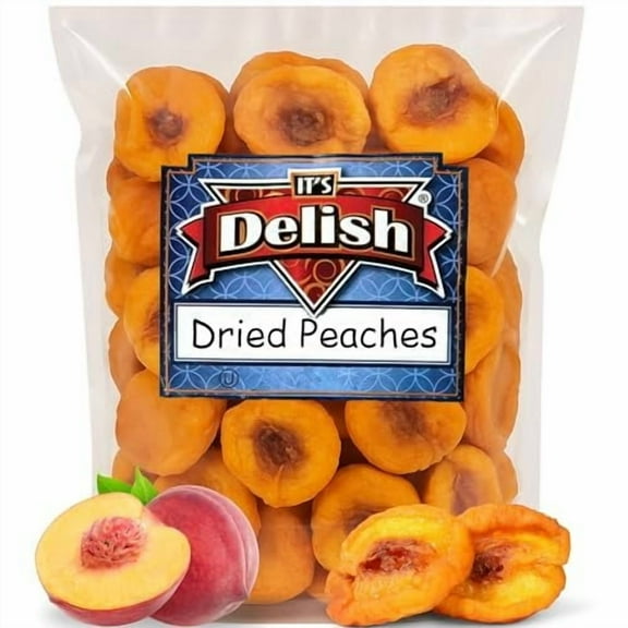 Dried Peaches by It's Delish, 10 Lbs Bulk Bag  Naturally Sweet Fancy Peach Halves Slices, No Sugar Added, Dried Fruit Healthy Snacks Fresh and Dry Sliced Peaches Snack  Vegan, Kosher