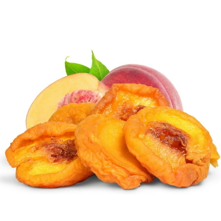 Dried Peaches by It's Delish, 2 Lbs Bulk Bag Naturally Sweet Fancy Peach Halves Slices, No Sugar Added, Dried Fruit Healthy Snacks Fresh and Dry Sliced Peaches Snack Vegan, Kosher