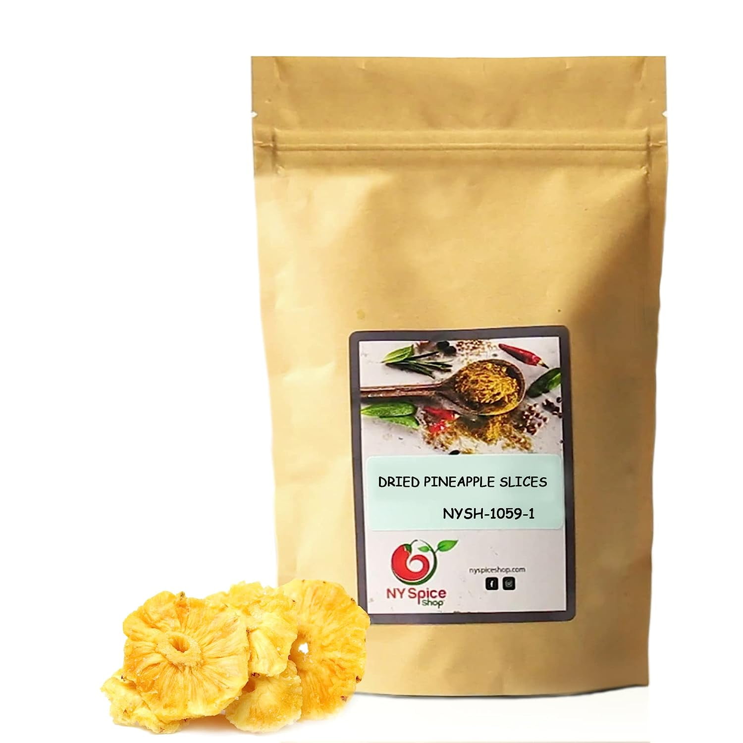 Dried Pineapple Rings 16 Ounces Sweetened Tropical Dry Fruit Slices