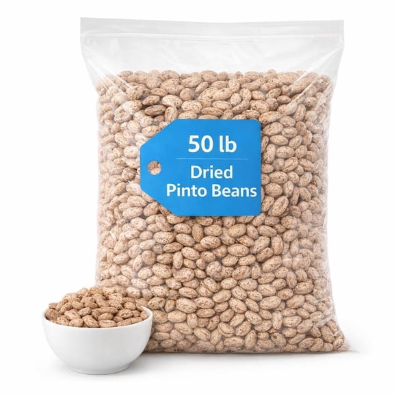 Dried Pinto Beans, Bulk 50 lb Bag, Protein-Rich Pantry Staple for Cooking