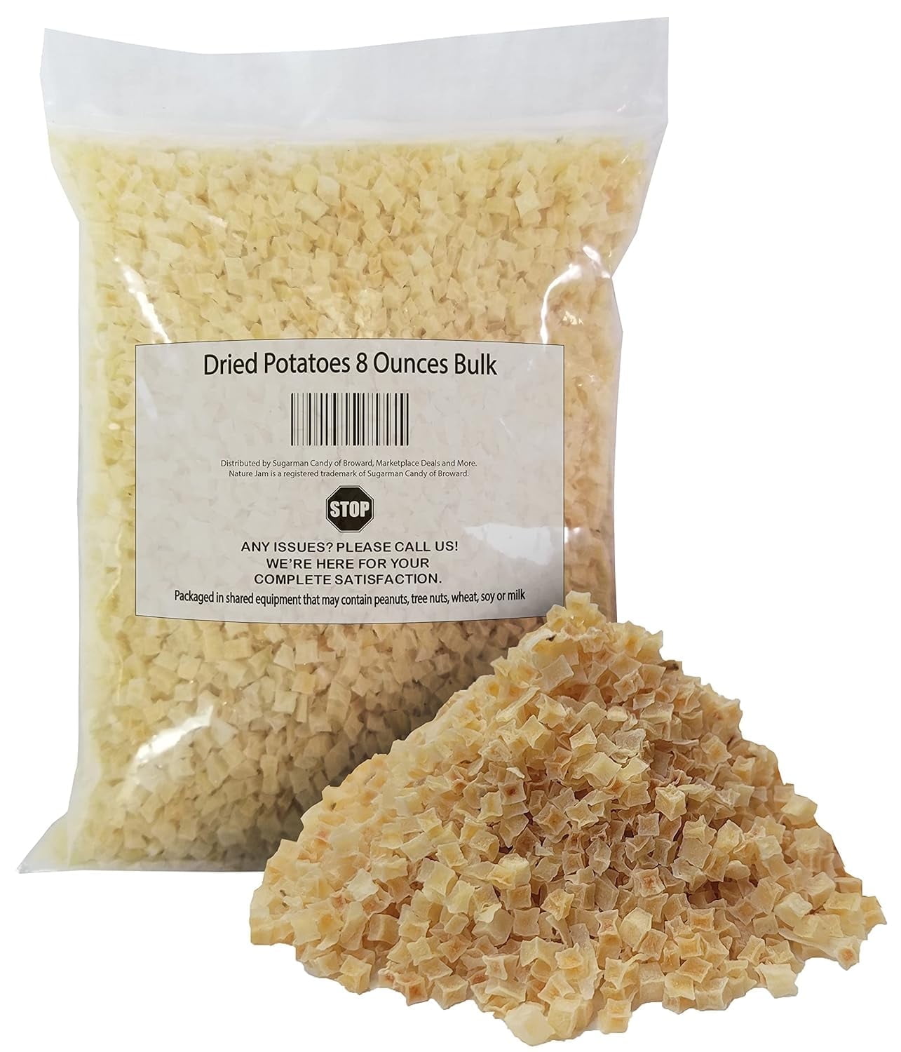 Naturejam Dried Potatoes 8 Ounces Bulk for Soups-Dehydrated Emergency Food Storage or Camping Needs
