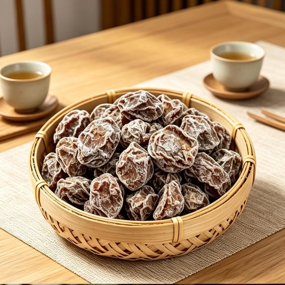 Dried Preserved Plums Salty Sweet Sour Dried Plum Snack Made from Fresh Plums, Soft Plum Meat, Classic Flavor All-Natural Ingredients 16OZ