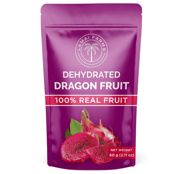 Dried Red Dragon Fruit Slices, 100% Natural, No Sugar Added