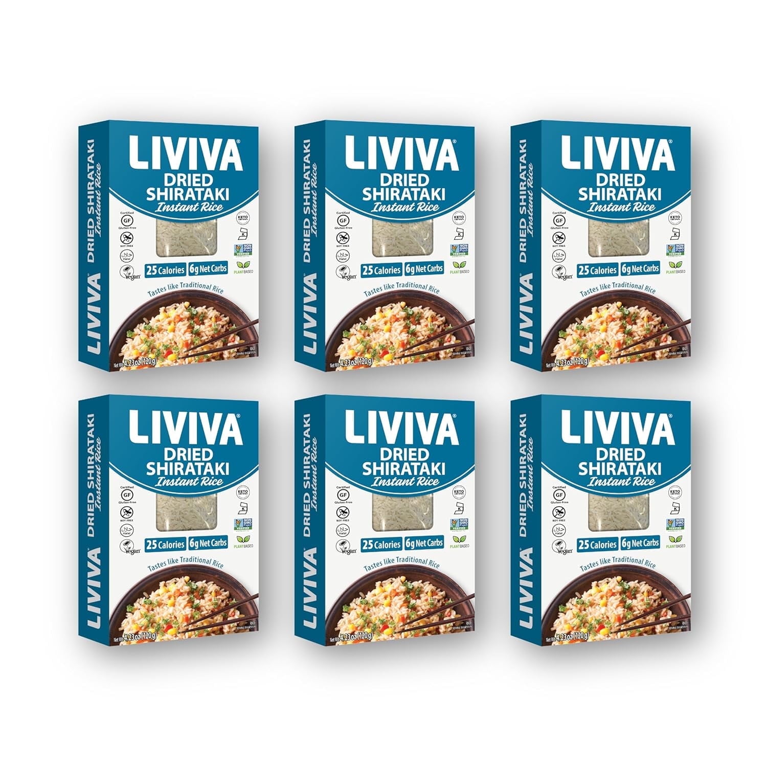 LIVIVA Dried Shirataki Instant Rice - 6 Pk. - Walmart.com