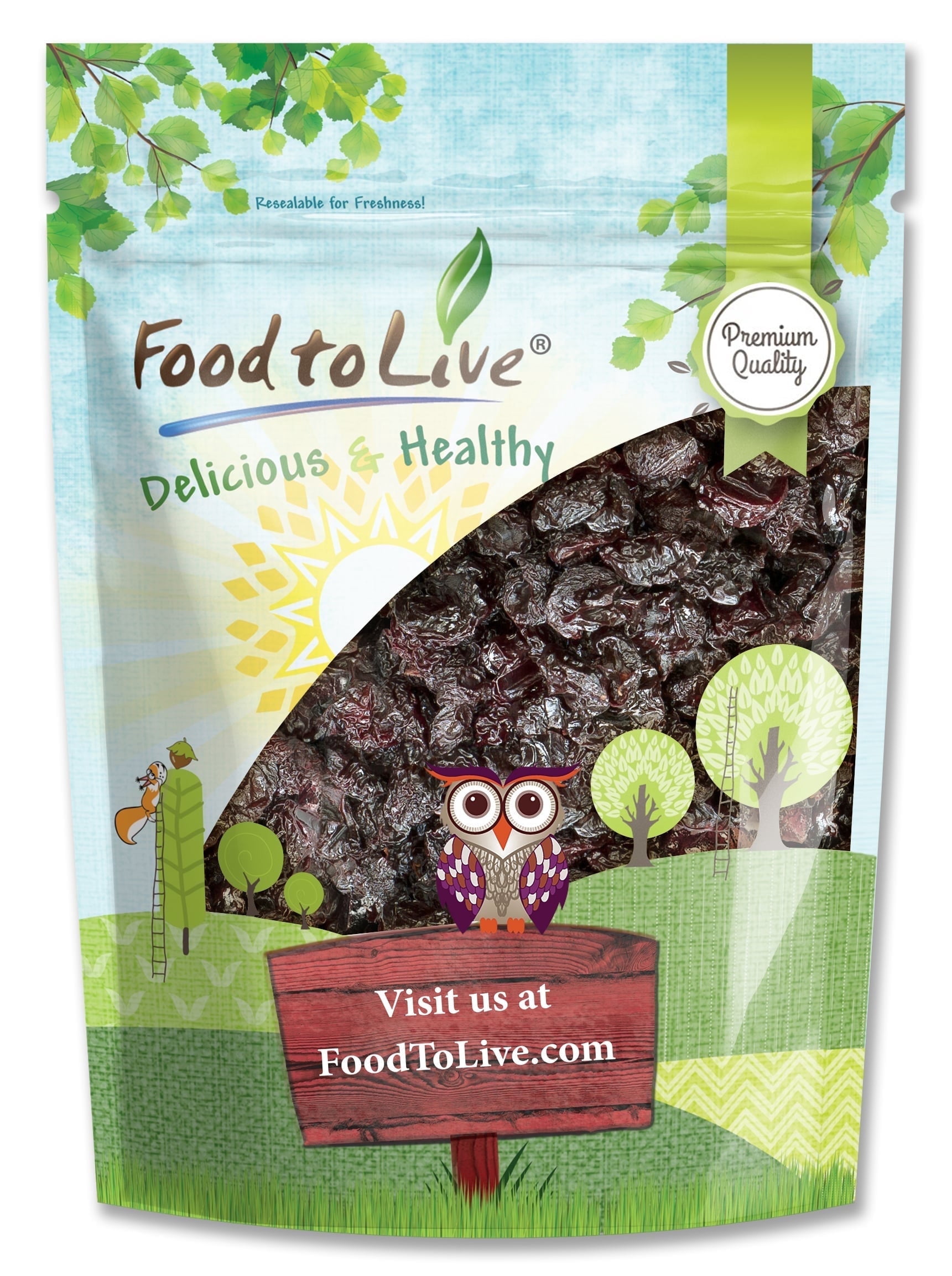 Dried Sour Cherries, 1.5 Pounds - Raw, Vegan - by Food to Live