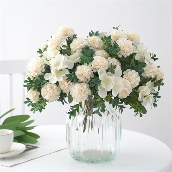 Dried Touch Hydrangeas Artificial Flowers 10.6"Hydrangea Artificial Silk Flowers Long Stem Big Fake Hydrangea Flowers for Tall Vase Lifelike Faux Hydrangea for Table Centerpieces Decor