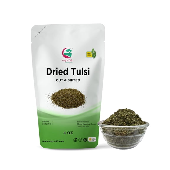 Dried Tulsi | Holy Basil Leaf Tea 4 oz | Relaxing and Calming Tea | 100% Natural | by Yogi's Gift