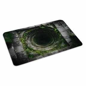 Dried Well Doormat 3D Abstract Ancient Mysterious Stones Non Slip Low Profile Rubber Door Mat Washable Absorbent Indoor Front Door Mat Entryway Rug Entrance Carpet 24x36 Inch