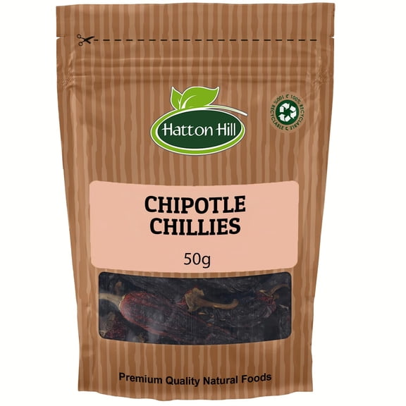 Dried Whole Chipotle Chillies 50g by Hatton Hill | Smoky, Perfect for Authentic Flavour & Heat