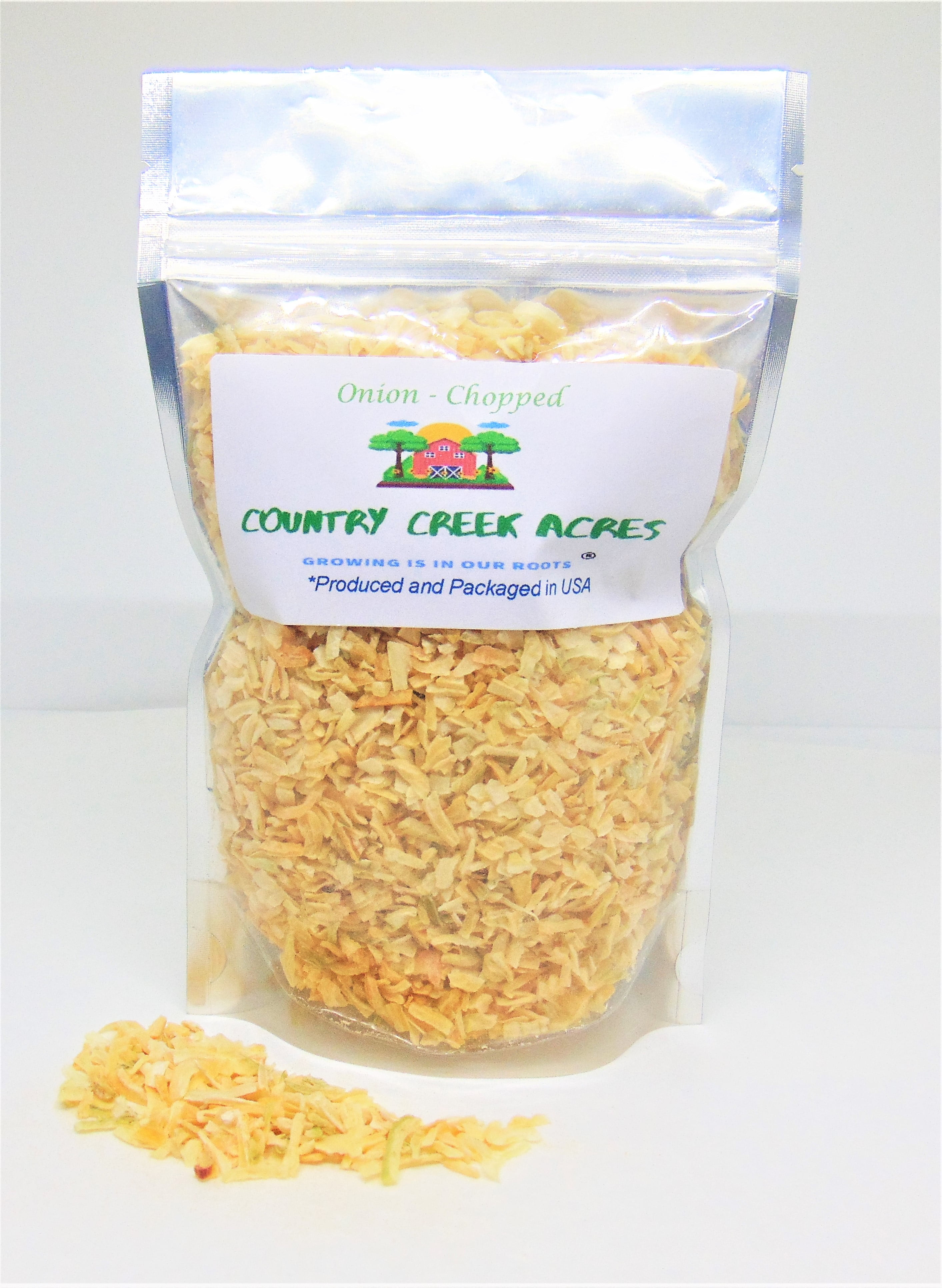 Dried and Chopped Onion 1 oz- A Sharp, Toasty Onion Flavor That Makes Dinner Preparation a Cinch- Country Creek LLC