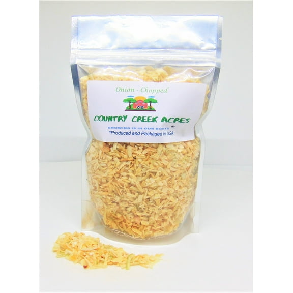 Dried and Chopped Onion 8 oz- A Sharp, Toasty Onion Flavor That Makes Dinner Preparation a Cinch- Country Creek LLC
