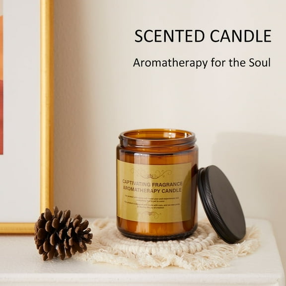 Reusable Brown Jar Scented Candle , smoke-free bedroom essential oil incense, sleep aid candle, fragrance soy wax gift gift box