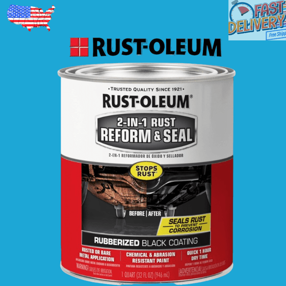 Dries 2 Da Touch Rust-Oleum 344763 Automotive 2In1 Rust Reform & Seal Quart 32Oz