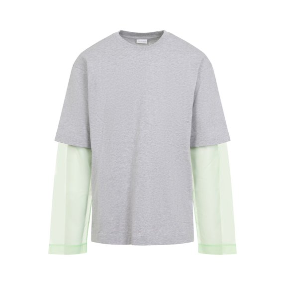 Dries Van Noten Hemal Grey Cotton T-Shirt (Men's)