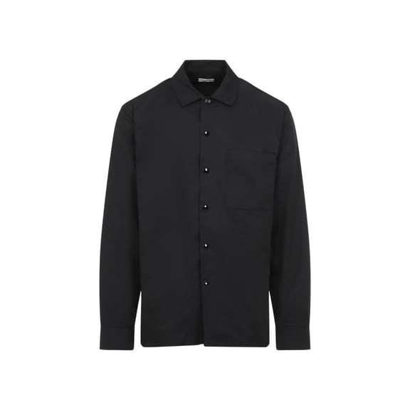 Dries Van Noten Classic Black Shirt With Button-Up Front (Men's)