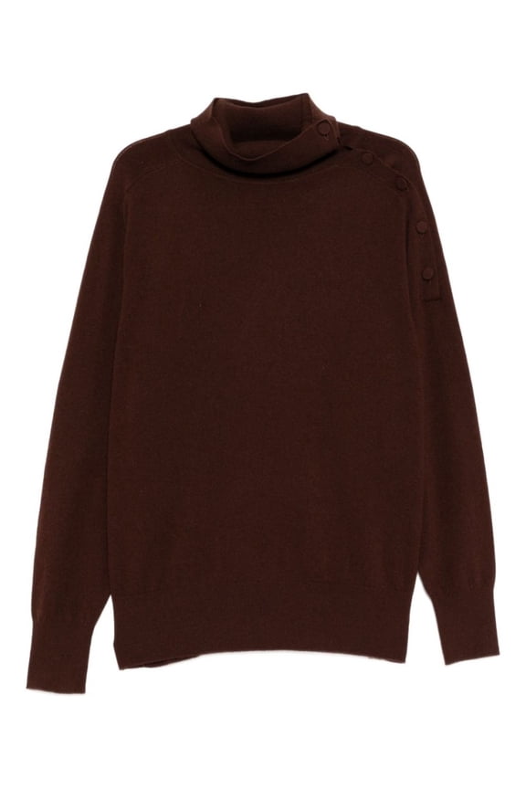 Relaxed Oversized Brown Sweater With Turtleneck (Women's)