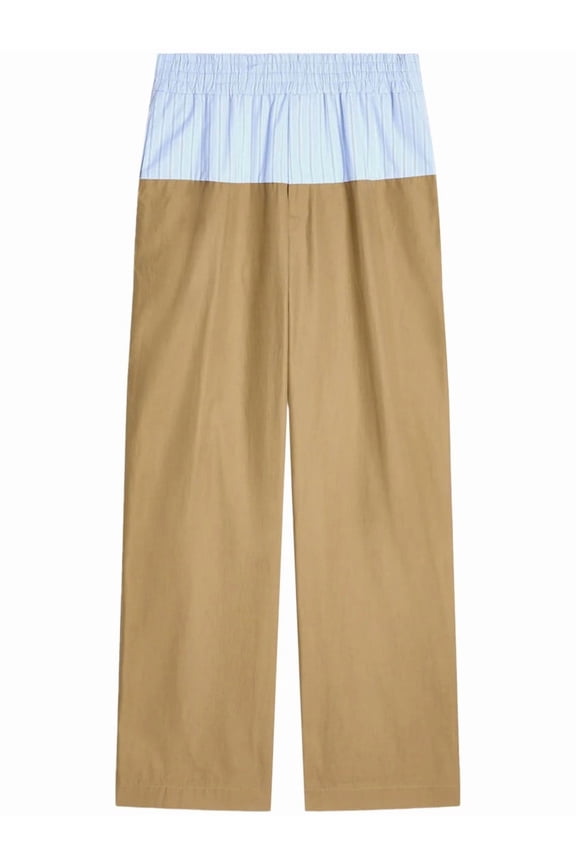 Two-Tone Wide-Leg Trousers With Contrasting Waistband (Men's)