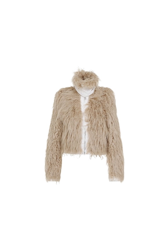Faux Fur Jacket With Silhouette And Texture (Women's)