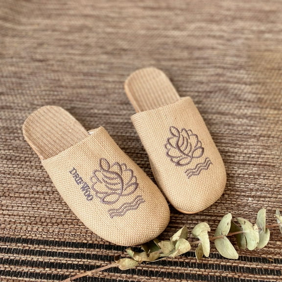 DrifWoo Linen Slippers Closed Toe Non Slip Breathable Indoor Shoes Unisex