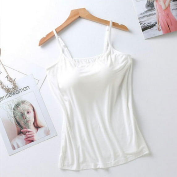 DrifWoo Modal Cami Top for Women with Built In Bra Adjustable Strap Loungewear