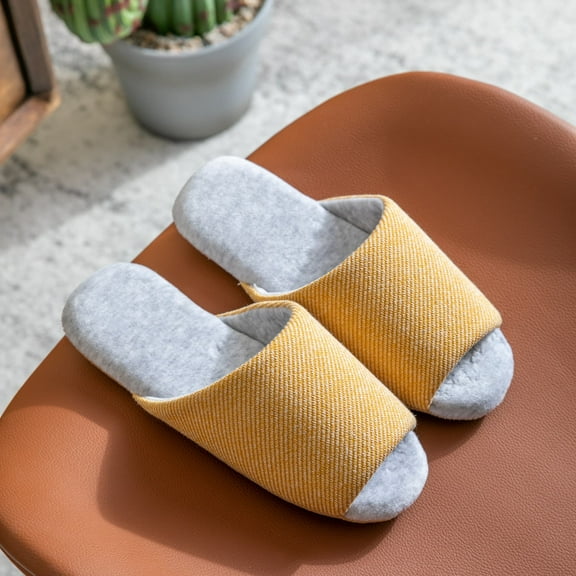 DrifWoo Unisex Quiet Open Toe House Slippers with Memory Foam and Suede Sole