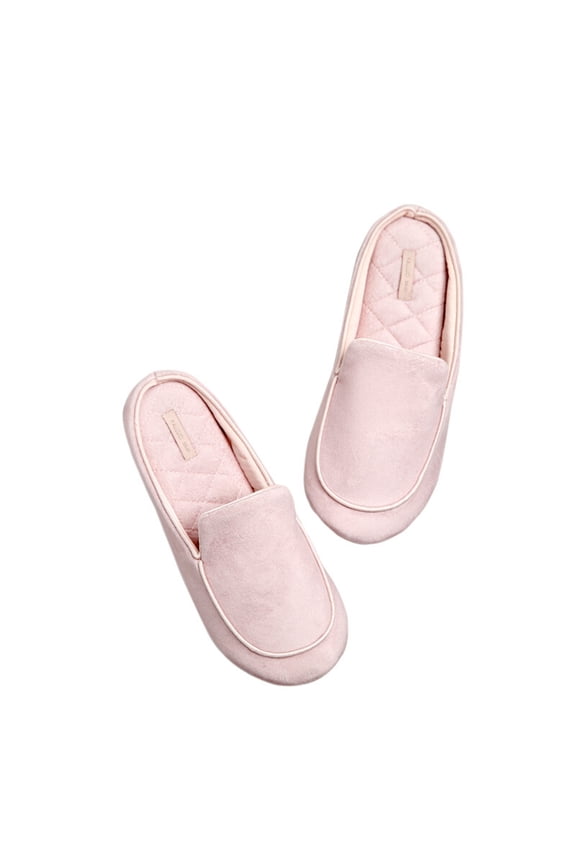 Women’s Closed-Toe Slippers Soft Pink Indoor Shoes Size 6.5-8