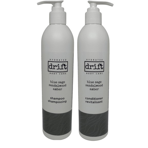 Drift Blue Sage Sandalwood & Amber Shampoo and Conditioner 12oz Bottles
