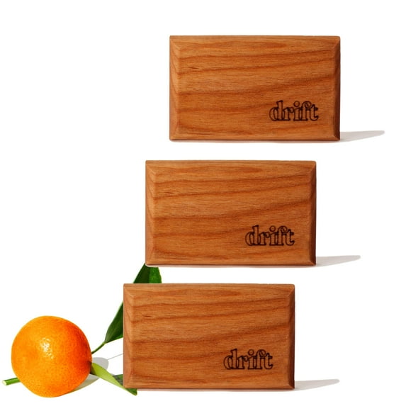 Drift Car Air Freshener - Wooden Deodorizer - Vehicle Odor Remover - Auto Scent Diffuser - Long-Lasting Car Freshening - Grove Scent Refill - Pack of 3 - NO CLIP INCLUDED