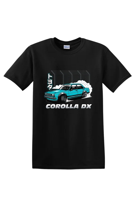 Drift Car T Shirt for Enthusiasts Corolla DX Design Fun Tee Classic Style