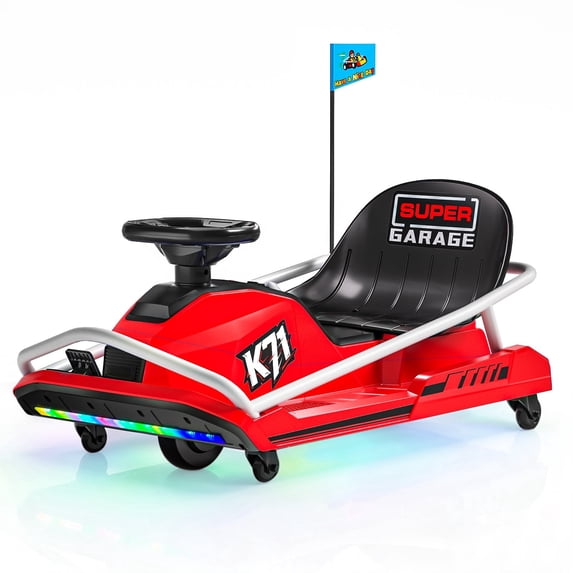 Drift Go Kart for Kids, 24V Electric Drift Car Kids Ride on Toys, Ages 6-12, 360 Drifting, 300W Brushless Motor - Red