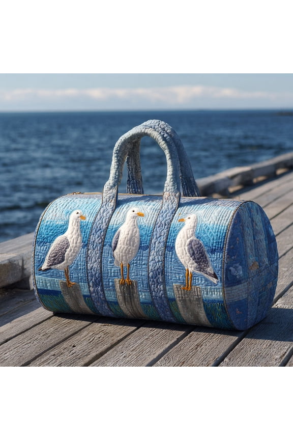 Drift Gull Quilted Duffle BagTravel Bag,Duffle Bag,Journey Bag,Gift For Dad,Gift For Mom