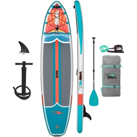 Drift Inflatable Stand Up Paddle Board - SUP Paddle Board and Accessories, Including Pump, Paddle, and More - Native Floral, Adult, 11'6"