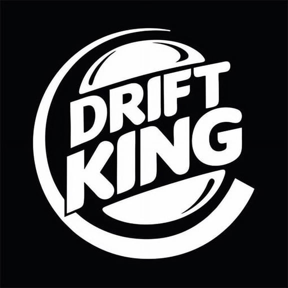 Drift King JDM Vinyl Cut Decal With No Background | 5.5 Inch White Decal | Car Truck Van Wall Laptop Cup