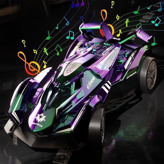 Drift Racing Car Lighting Sound Effects Model Toy, Electroplated Neon Realistic Sound Waves Inertia, Immersive Experience Easy Sliding Portable, Boys Car Collectors Birthday Holiday Gift Use