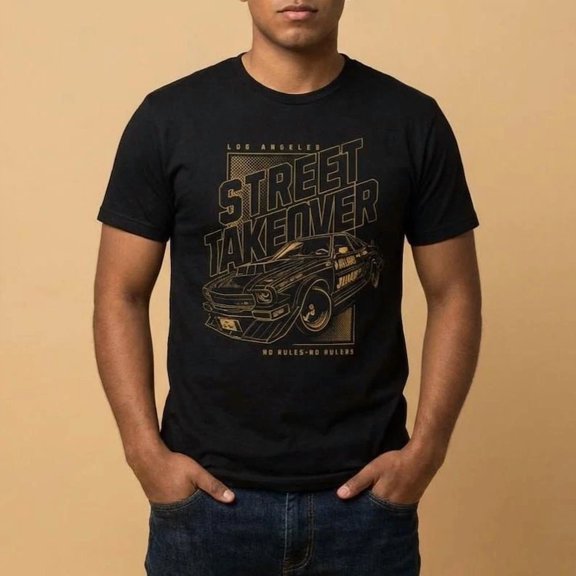Drift Racing Street Takeover Muscle Car Graphic T-Shirt Car Meet Tee