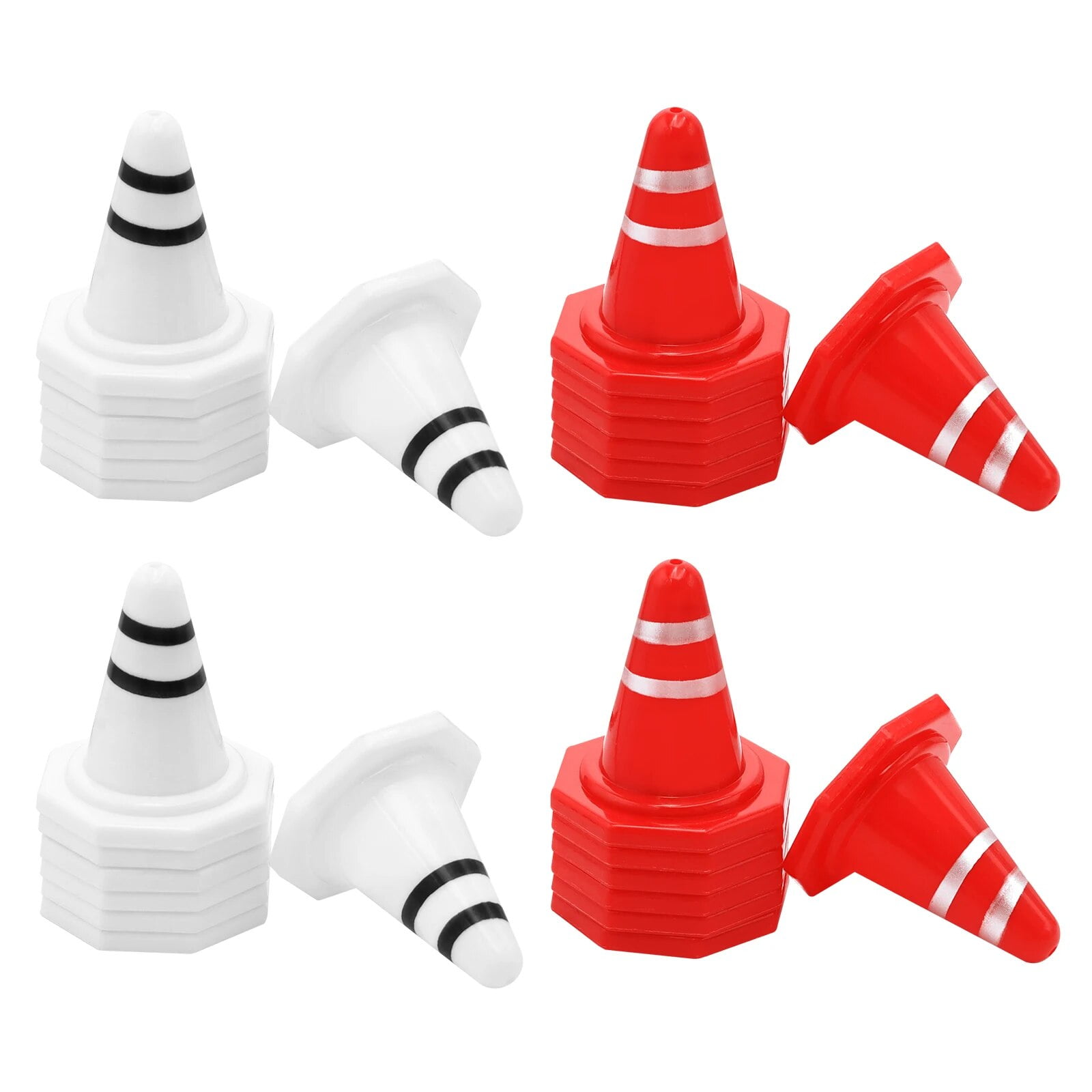 Drift Racing Track Plastic Mini Traffic Cones Toy Red White Light