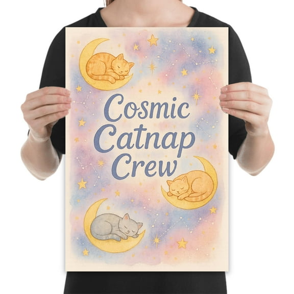 Cosmic Catnap Poster - Nursery Decor Gift