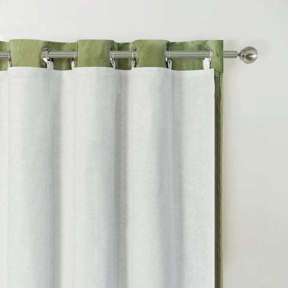 DriftAway 100% Blackout Curtain Liners for Bedroom Living Room Full Light Blocking Thermal Insulated Blackout Liner with 18 Pcs Rings 2 Panels Set for 54 Inch Long Curtains Each 50"W x 50"L Off White