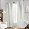 thumbnail image 1 of DriftAway 100% Blackout Linen Curtains for Bedroom 108 Inches Long Double Layer Drape Farmhouse Thermal Insulated 3 Inch Rod Pocket Back Tab Full Light Blocking 2 Panel for Living Room Nursery, 1 of 5
