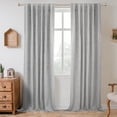 thumbnail image 1 of DriftAway 100% Blackout Linen Curtains for Bedroom 96 Inches Long Drape Farmhouse Thermal Insulated 3 Inch Rod Pocket Back Tab Full Light Blocking 2 Panels for Living Room Nursery, 1 of 5