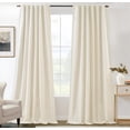 thumbnail image 1 of DriftAway 100% Blackout Natural Linen Curtains for Bedroom 108 Inch Long Double Layer Drape Farmhouse Thermal Insulated 3 Inch Rod Pocket Back Tab Full Light Blocking 2 Panels for Living Room Nursery, 1 of 8