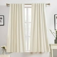 thumbnail image 1 of DriftAway 100% Blackout Natural Linen Curtains for Bedroom 54 Inch Long Double Layer Drape Farmhouse Thermal Insulated 3 Inch Rod Pocket Back Tab Full Light Blocking 2 Panels for Living Room Nursery, 1 of 5