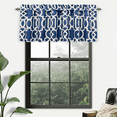 thumbnail image 1 of DriftAway Abigail Geometric Trellis Pattern Window Curtain Valance Rod Pocket 52 Inch by 18 Inch Navy, 1 of 7