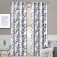 thumbnail image 1 of DriftAway Acacia Floral Blossom Watercolor Printed 100 Percent Blackout Room Darkening Thermal Insulated Grommet Window Curtains 2 Panels, 52" x 108", Gray, 1 of 5