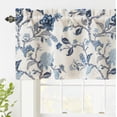 thumbnail image 1 of DriftAway Ada Botanical Print Lined Flower Leaf Thermal Insulated Linen Blend Window Valance Rod Pocket 52 Inch by 18 Inch Plus 2 Inch Header Navy 1 Pack, 1 of 8