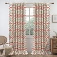 thumbnail image 1 of DriftAway Alexander Blackout Curtains for Living Room Linen Blend Pattern Match Thermal Insulated Room Darkening Geo Moroccan Mid Century Back Tab Bedroom Drapes 2 Panels 52 x 96 Inch Linen Red, 1 of 8